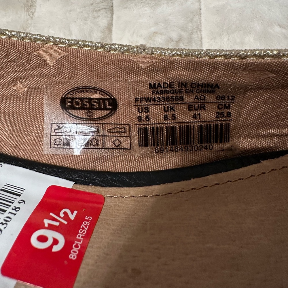 Fossil Gold Flats size 9.5 - Picture 5 of 6
